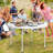 122 cm Round Folding Garden Table with Carry Handle,Portable Camping Table with Metal Frame-1994777022