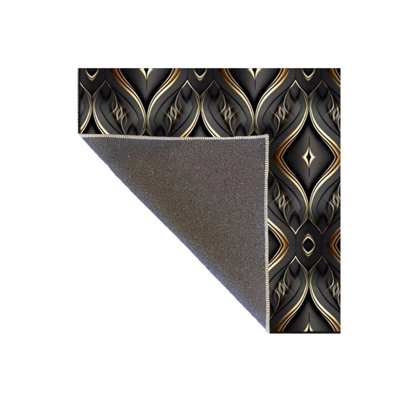 Black Creative Geometric Woven Base Washable Carpet, Runner 2'6" x 6'7"