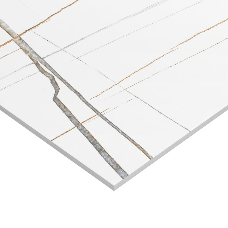 24'' W x 48'' L Porcelain Singular Tile, Sahara Blanco