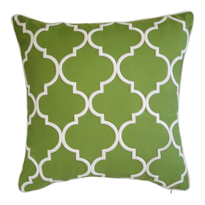 Embroidered Outdoor Reversible Throw Pillow