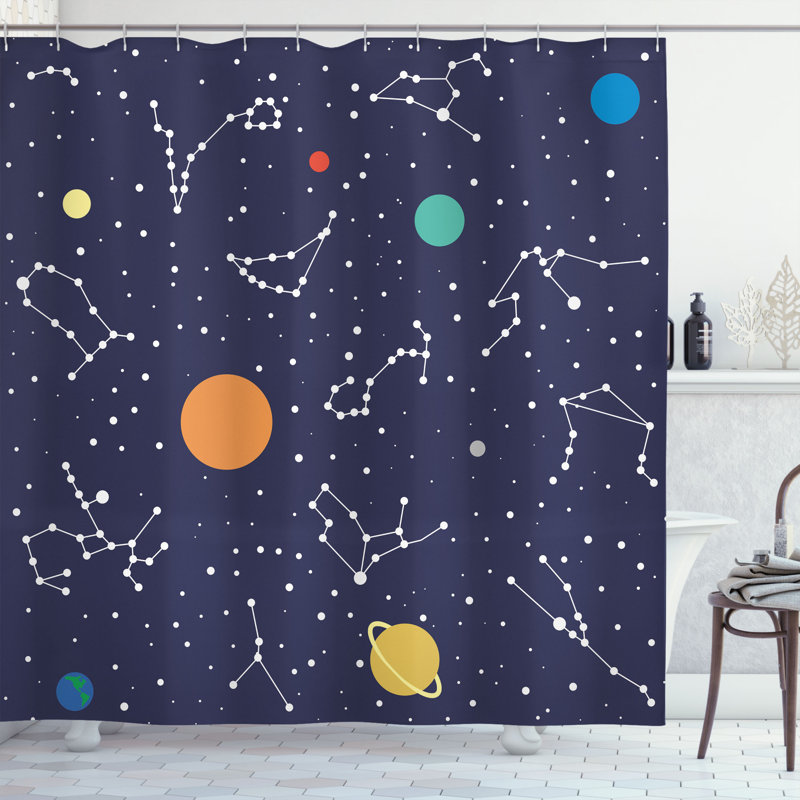Shower Curtain with Hooks Included, 75" H x 69" W