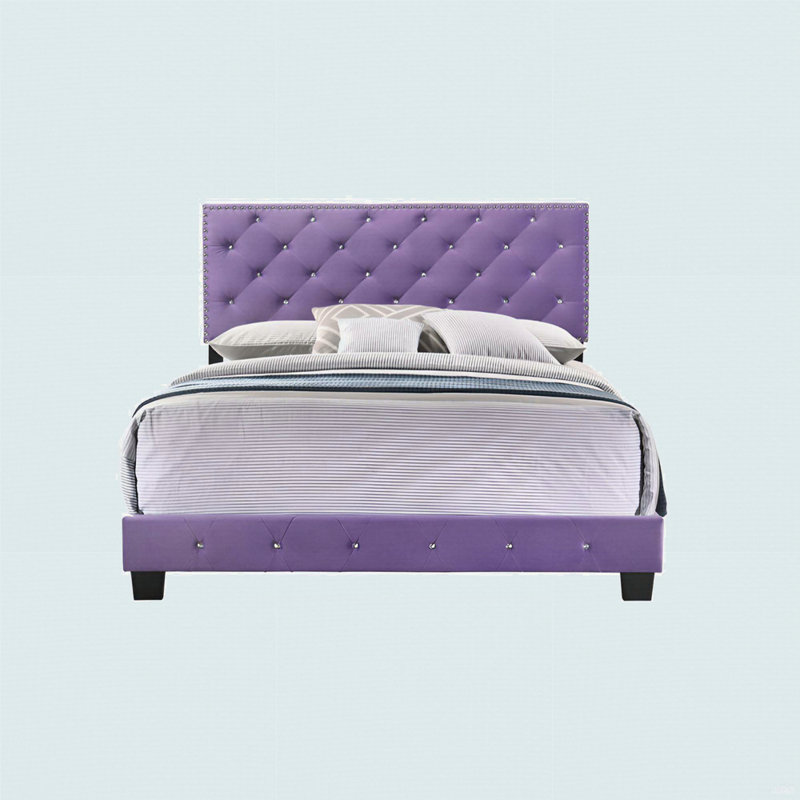 Enchanting Purple Transitional Queen Bed