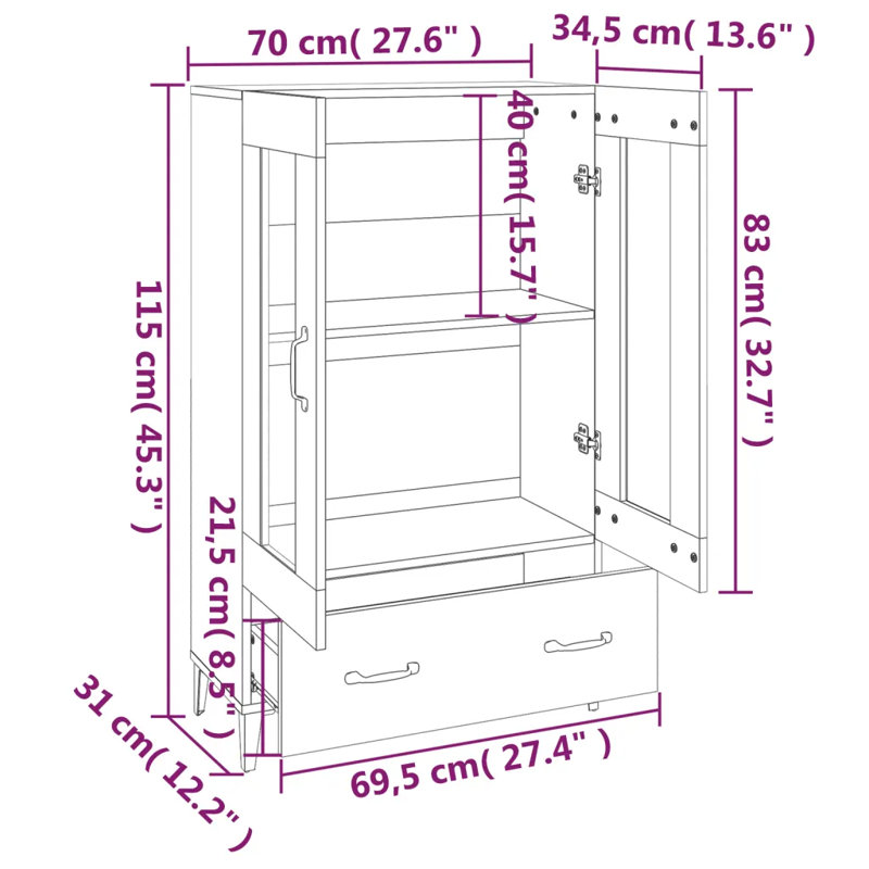 Juvel 2 -Door 2 -Drawer, White