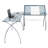 Courson L-Shaped Glass Top Drafting Table-105078795