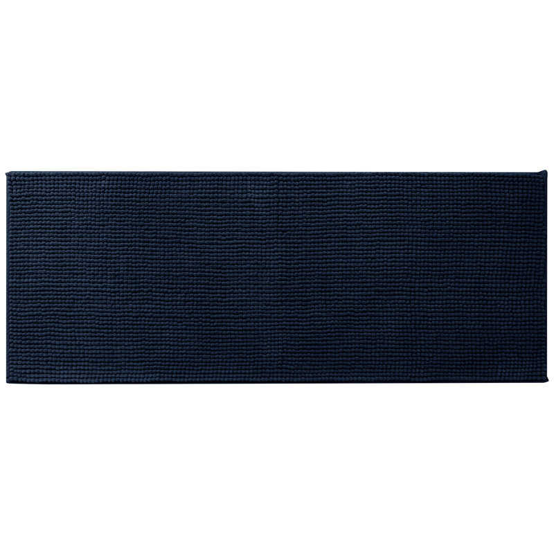 Tapis pour salle de bain Azriah Luxury Chenille, L 24 po x L 60 po, Marine