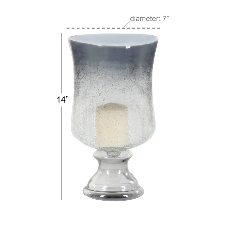 Lampe ouragan pilier en verre tourné à la main avec finition verre fumé, Bronze/transparent