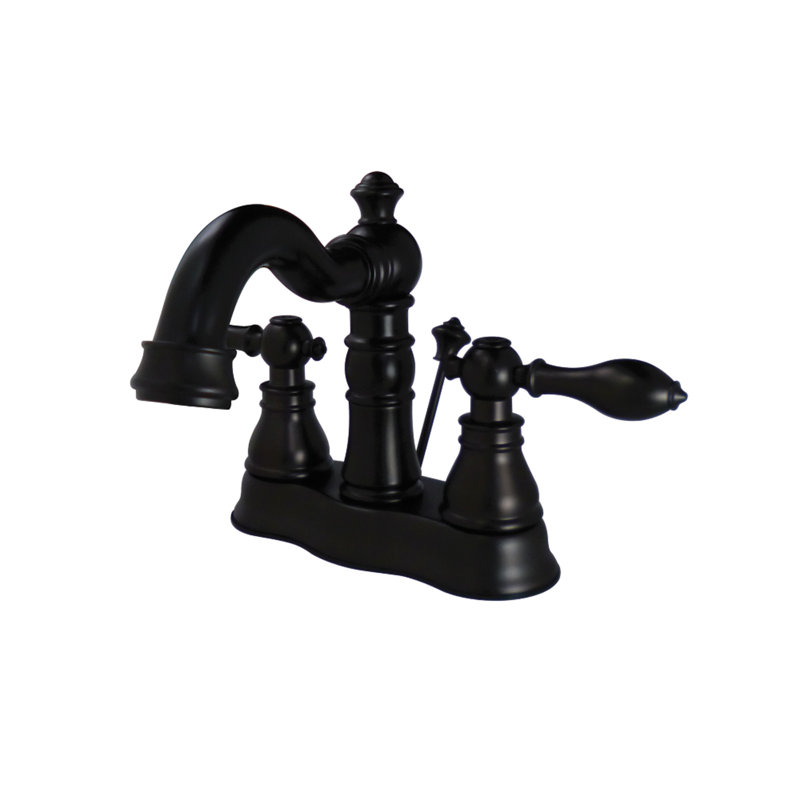 Kingston Brass American Classic Two-Handle 3-Hole Deck Mount 4" Centerset Bathroom Faucet with Pop-Up Drain