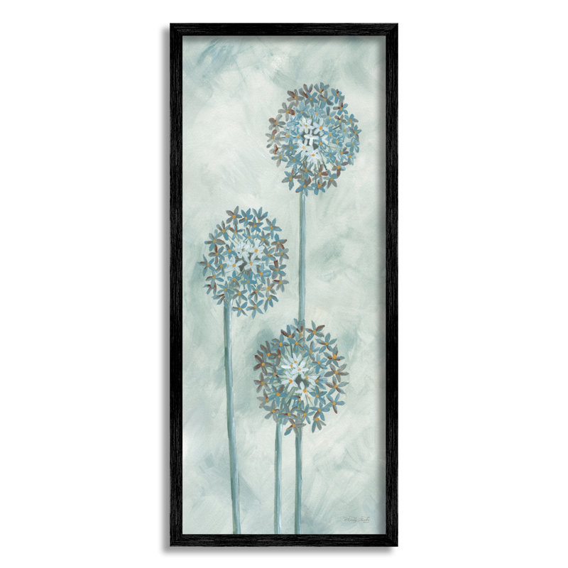 Brins de fleurs de pissenlit, fleurs sauvages, Giclée encadrée noir minuit, H 24 po x l 10 po x P 1,5 po