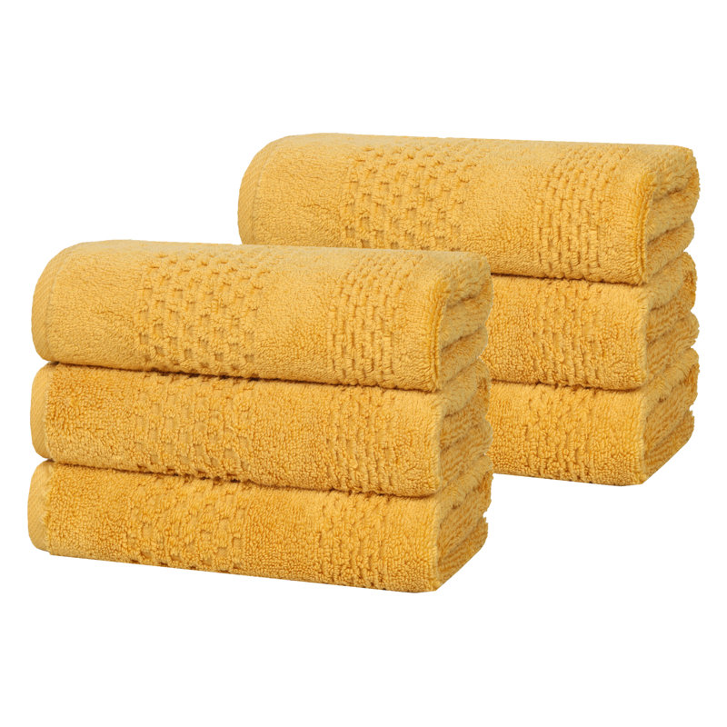 Essuie-mains texturé gaufré en coton gaufré uni Zero, Doré