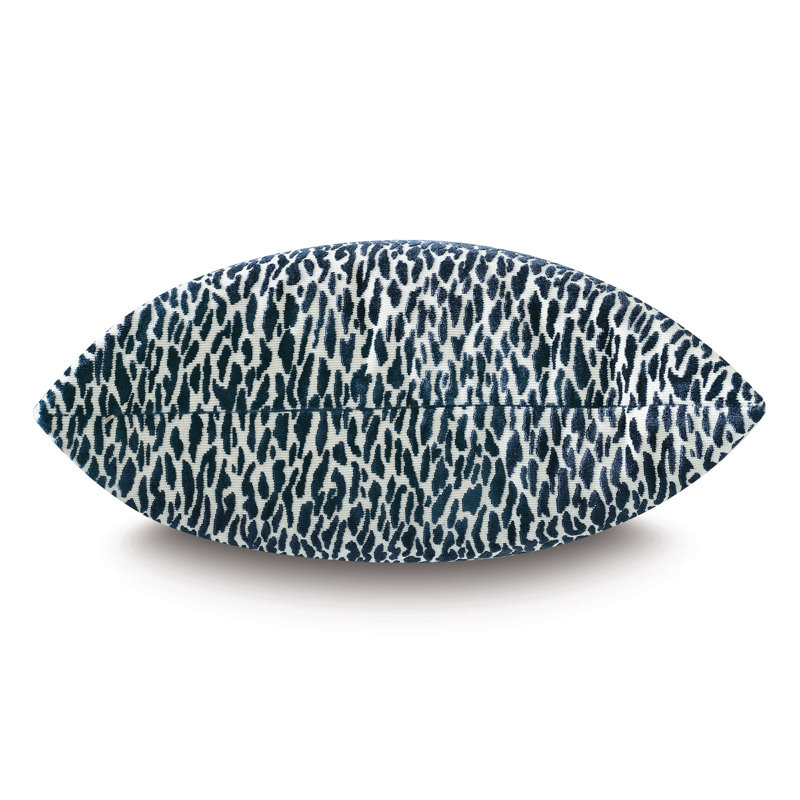 Animal Print Reversible Throw Pillow, Indigo