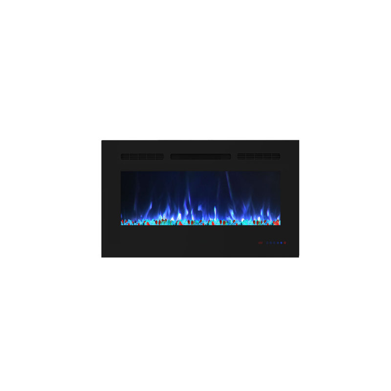 Mcguigan Black Electric Fireplace with 5100 BTU, 17.72" H x 30" W x 5.51" D