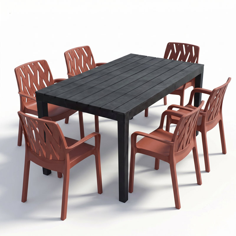 Plastic Patio Dining Set Table,