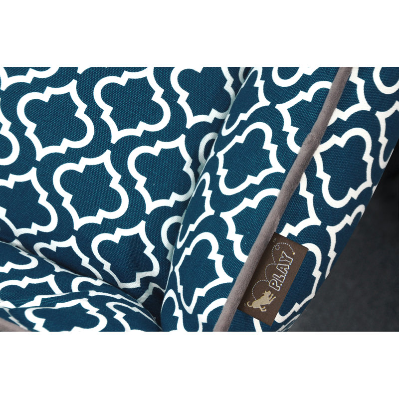 Lit pour chien marocain , Petit (l 24 po x P 19 po x H 7 po), Bleu marine