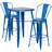 Toquerville Square Metal Indoor-Outdoor Bar Table Set with 2 Stools with Backs-22243637