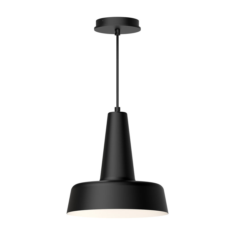 Luminaire suspendu conique à 1 lumière Juliana, Noir mat