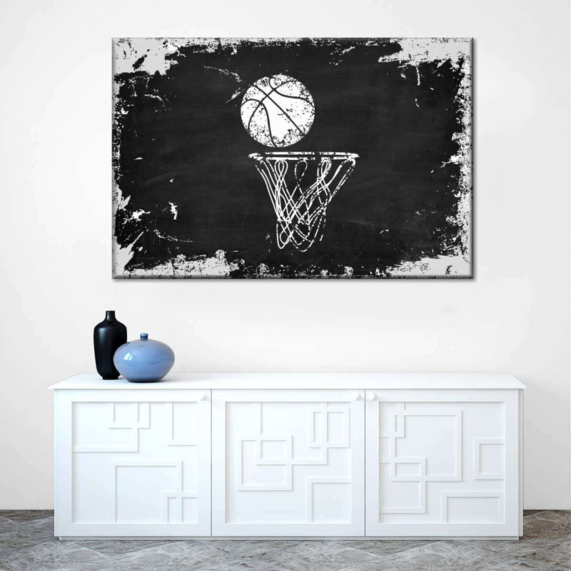 Tir sur basketball sur toile, H 30 po x l 45 po x P 1,25 po