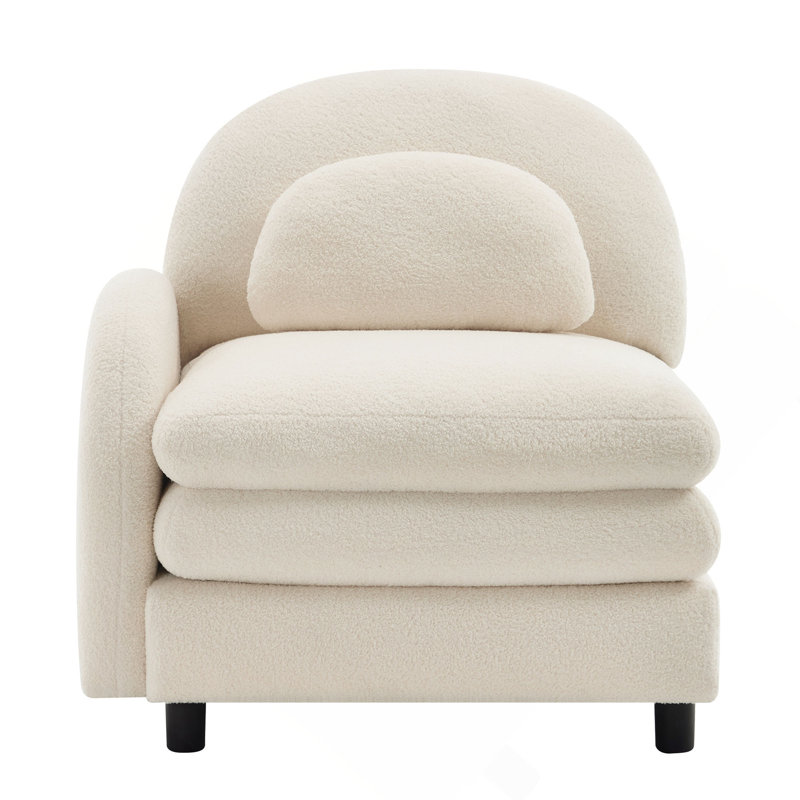 Canapé courbé VF, Blanc beige
