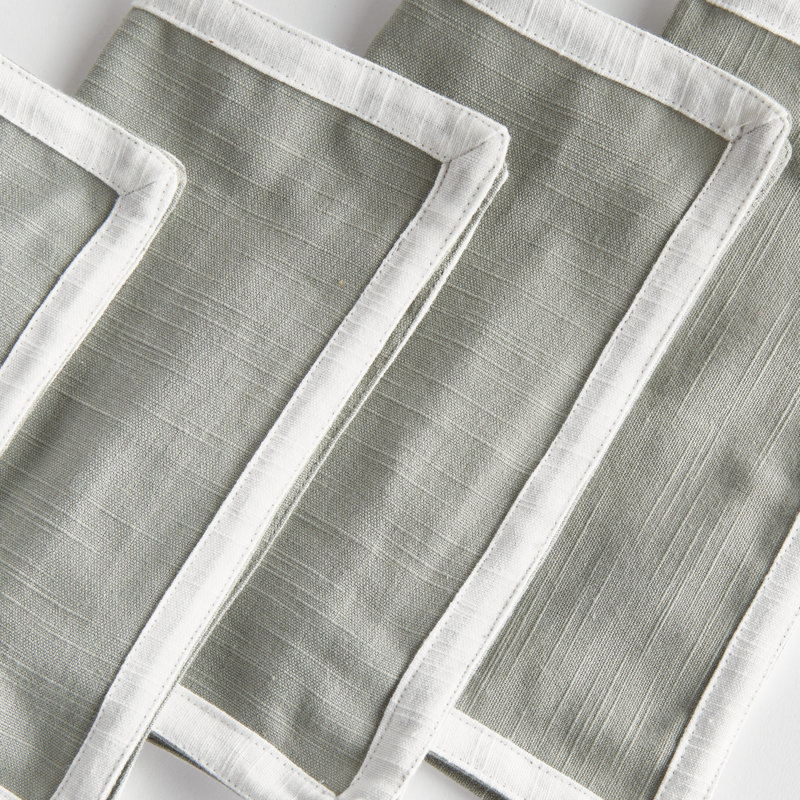 Meadowood Cotton Square Napkins, Sage Green