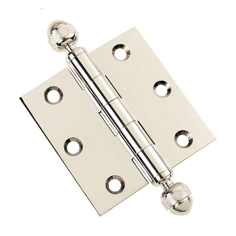 Charnière de porte simple 3 po H x 3 po, Nickel poli