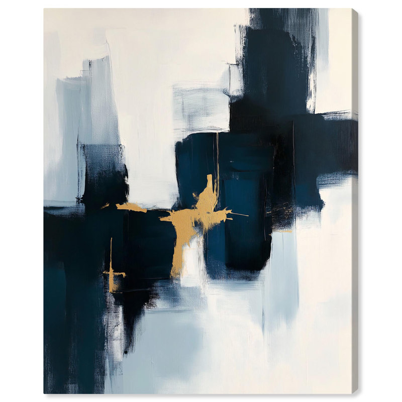 «Abstract Tides Blue Abstracts» par Art Remedy, Toile tendue, H 20 po x l 16 po