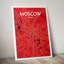 Moscow City Map - Unframed Graphic Art Print on Paper-2088012262-2088012258