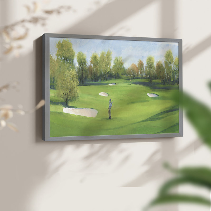 Fairway Shot II - Reproduction encadrée - Restickable, Gris, H 11 po x l 14 po