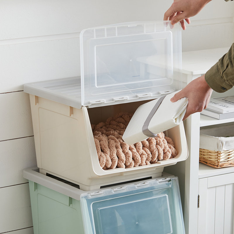 Metro Lane Plastic Storage Tub & Tote, Beige