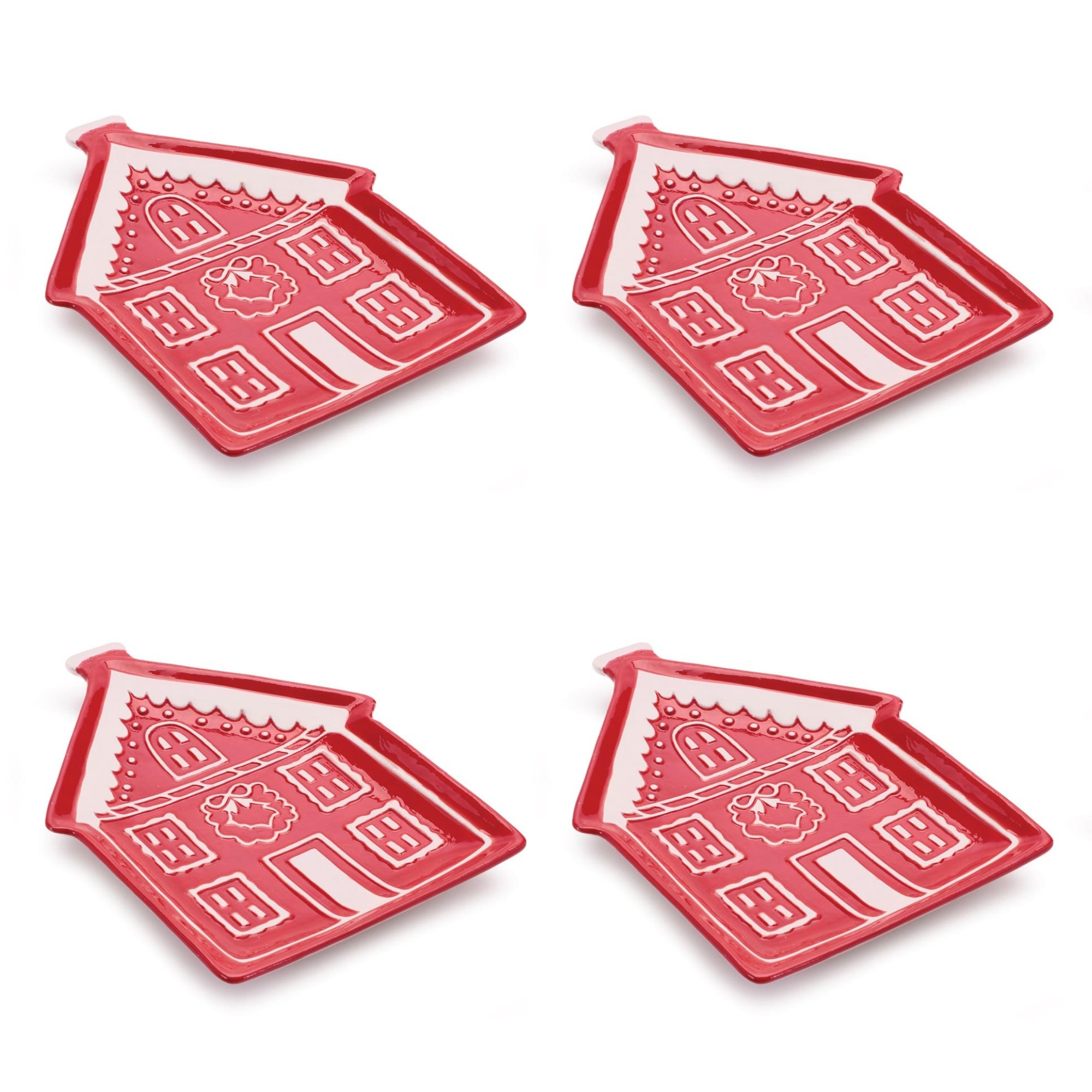 August Grove® Ceramic Gingerbread House Plate (Set of 4) | Wayfair
