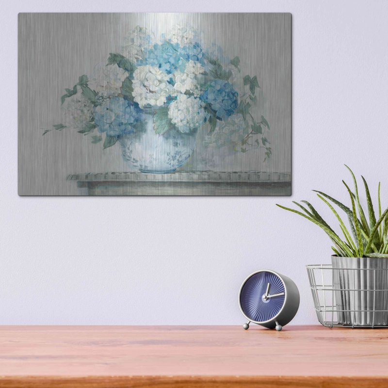 «Blue Hydrangea Cottage Crop» par Carol Rowan, H 12 po x l 16 po