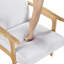 Siège d'appoint contemporain en tissu d'ameublement en bois d'hévéa massif gris-2023606112