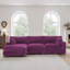 Canapé modulaire réversible 3 pièces rembourré en fausse fourrure de lapin avec 3 coussins-2101244173-2101244175