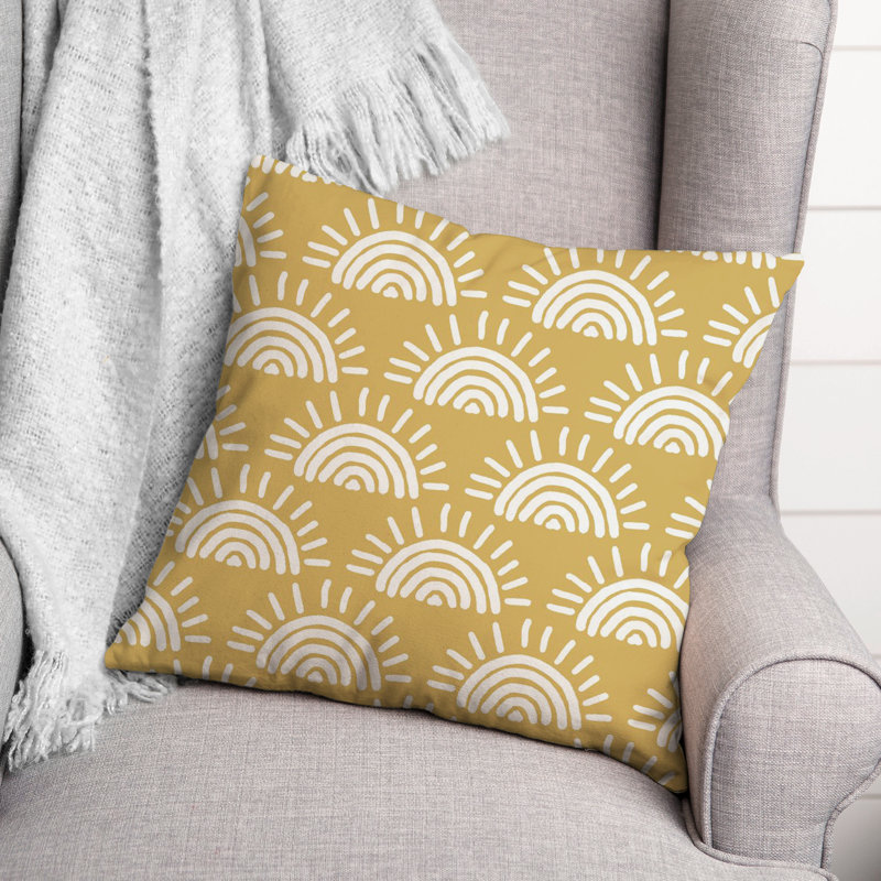 Coussin décoratif en polyester / mélange de polyester, Jaune