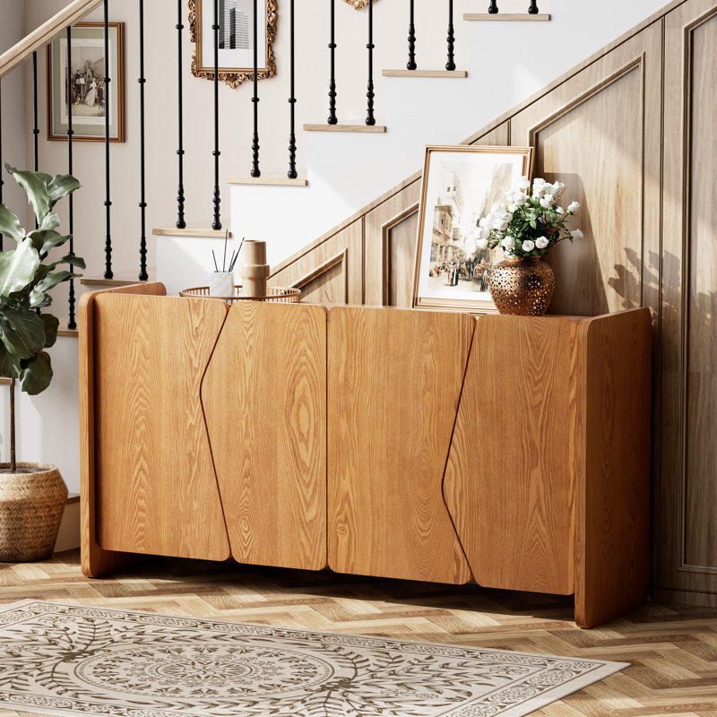 Buffet 57 po avec 4 portes géométriques