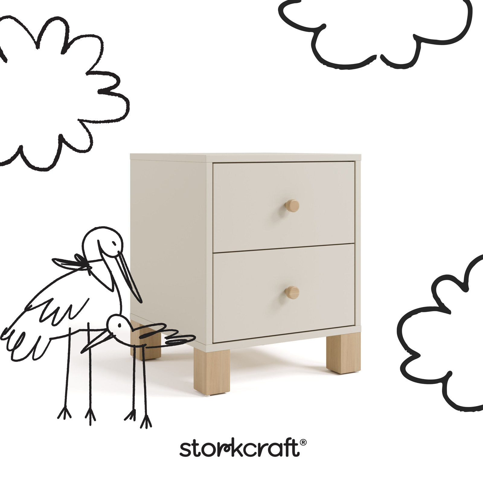 California Nightstand, Frosted Oat