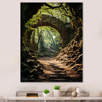 «Green Green Tunnel Enchanted Forest Earthy II», reproduction sur toile