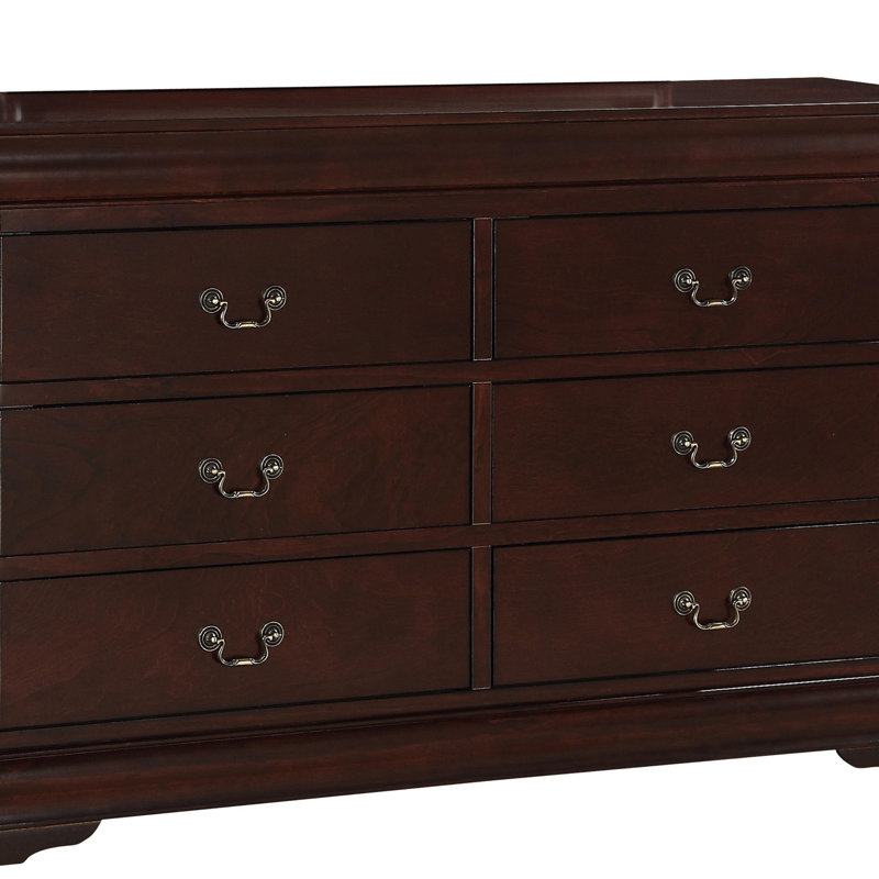 Commode 6 tiroirs Broussard, Brun