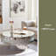 Round Mirrored Coffee Table 30.91 Inches Large Decorative Bling Crushed Diamond Around With Silver Mirror Crystal Edge Frame