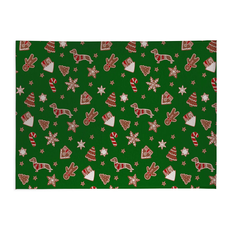 Tapis de cuisine à profil bas Ginger All The Way Green, Rectangle 5 pi x 7 pi, Vert