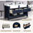 Farmington 60" Double Vanity With Premium Carrara Natural Marble Top, 2 Colors, Pre Assembled-739010214