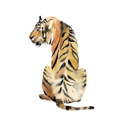 " Sitting Tiger II " by Jennifer Goldberger Painting Print