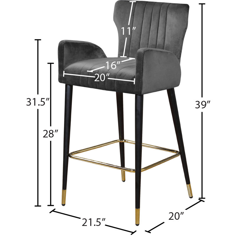 Tabouret de bar 28 po Briannan, Gris