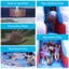 Relunch 24Ft Commercial Grade Inflatable Water Silde For Kids Adults, Heavy Duty Pvc Adult Water Slides With Large Airtight Water Pool, Blue Waterslide With 1100W Blower For Outdoor