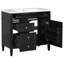 Meuble-lavabo moderne de 36 pouces avec lavabo supérieur, 2 tiroirs, tiroir basculant et armoire de rangement spacieuse pour une organisation efficace-116332437