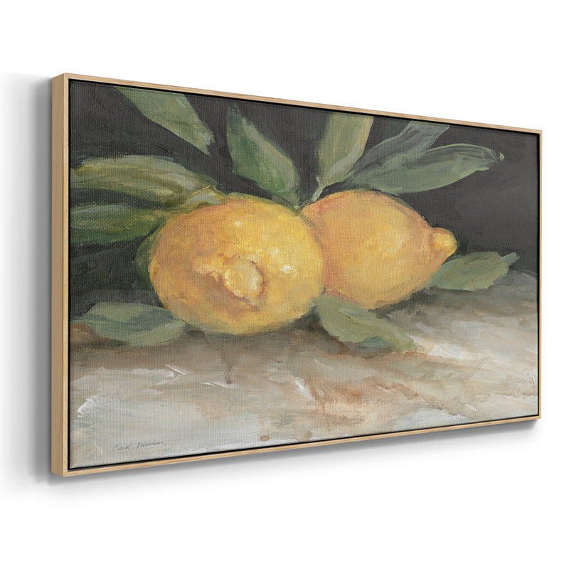 Zesty Lemons I - Toile tendue avec châssis tendue, prête à être accrochée, H 25 po x l 49 po, Naturel