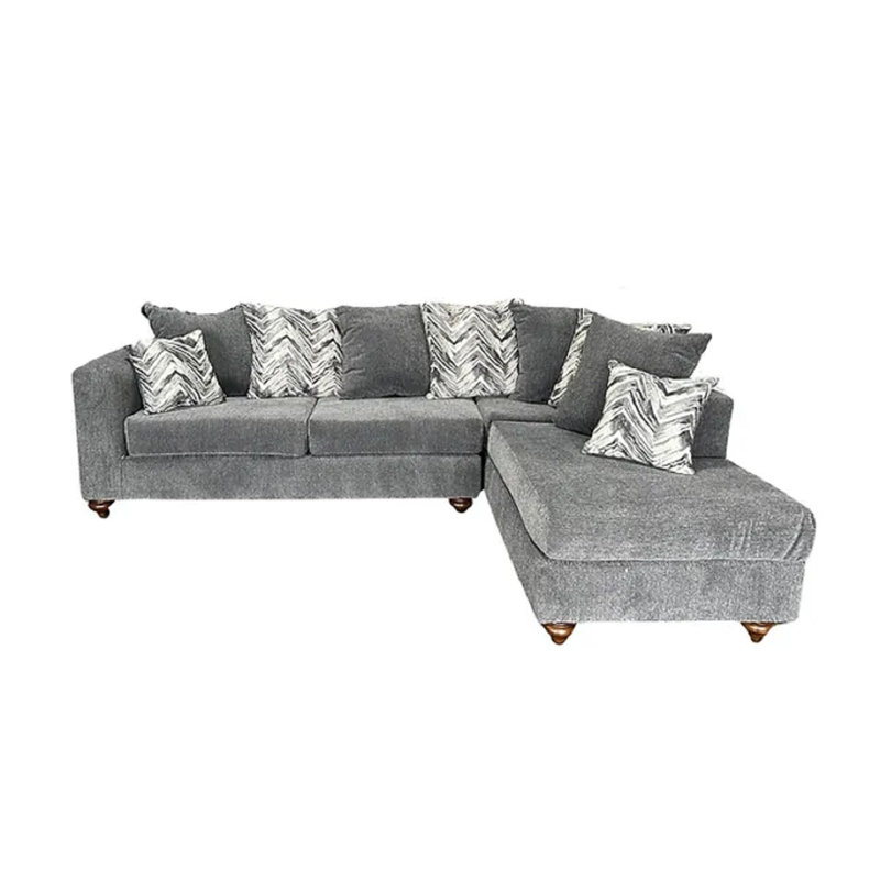 Canapé modulaire 2 pièces Keiffer, Tissu gris