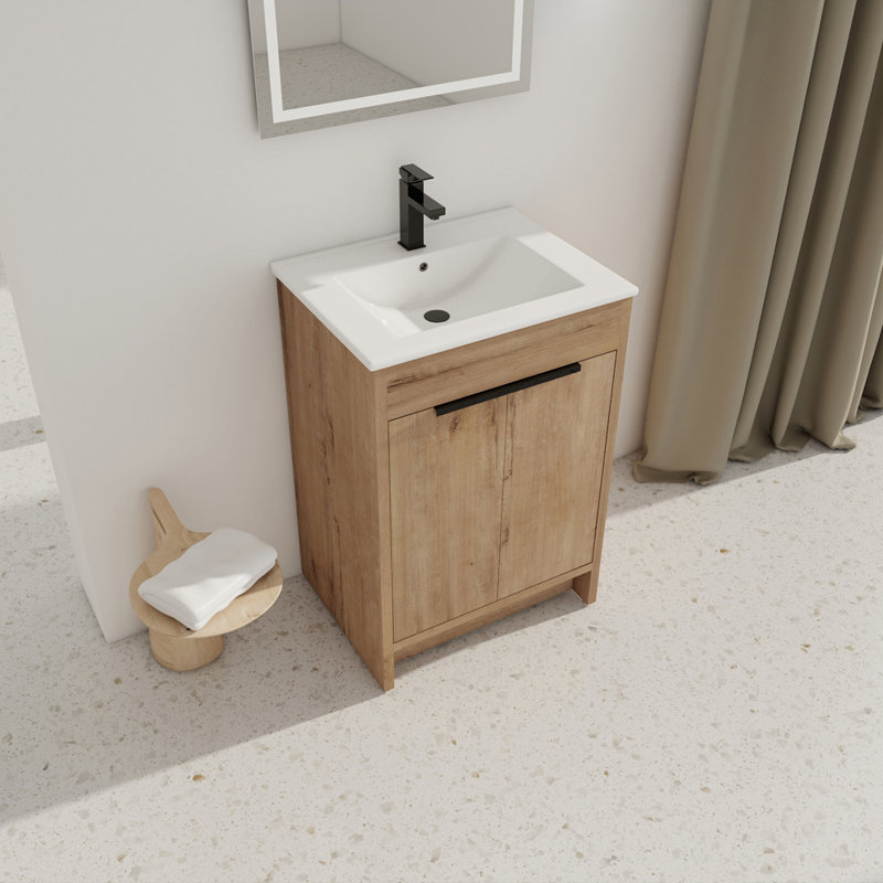 Xyaire 24.02'' Single Bathroom Vanity with Ceramic Top
