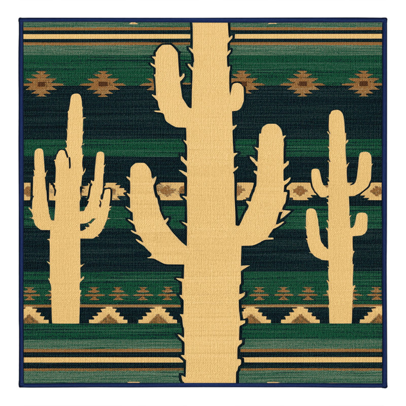  Tapis lavable Cactus Saguaro Southwestern, Carré 6 pi