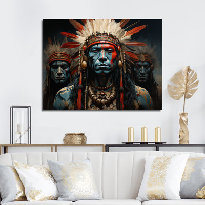 Native War Traditional Warrior sur toile