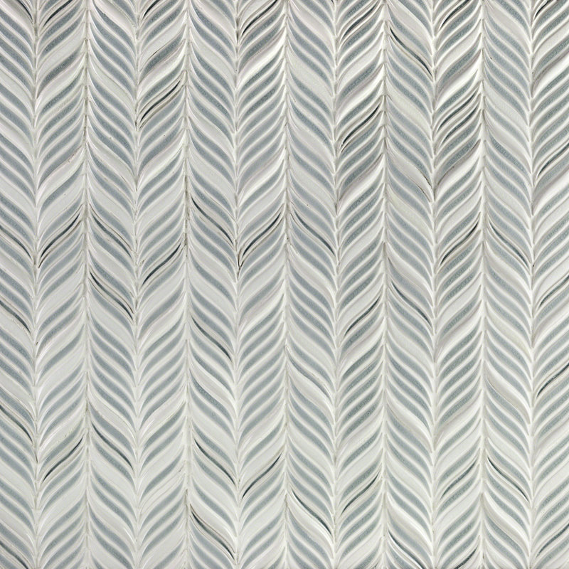 Divine Alula 1" x 2" Ceramic Novelty Mosaic Tile (0.85 Sq. Ft. / Sheet), Arctic Blue