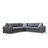 Modern Corner Sofa - Anthracite, 111.0 x 111.0 x 33.5 inches | Beech Wood & Chipboard Frame, 100% Polyester Fabric | Durable 18 DNS Hard Foam & 24 DNS Feather Cushions | Stylish Scandinavian Design with Walnut Legs